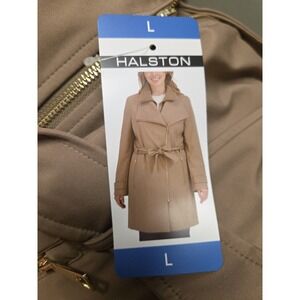 Halston Women's Trench Coat, Brown, Size L